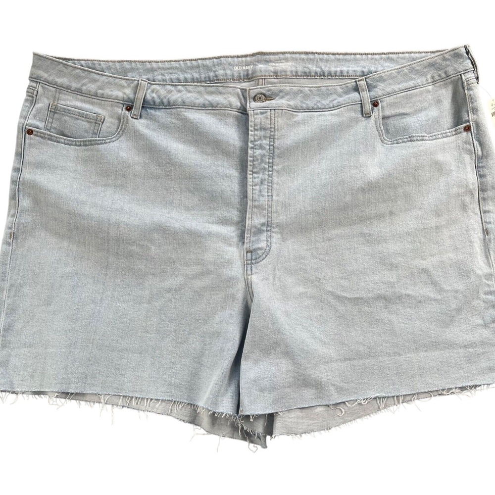 Old Navy‎ Shorts Womens Plus 30 Light Wash OG Straight High Rise Button Fly